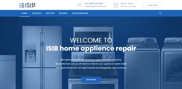 ISIB Appliance Repair homepage